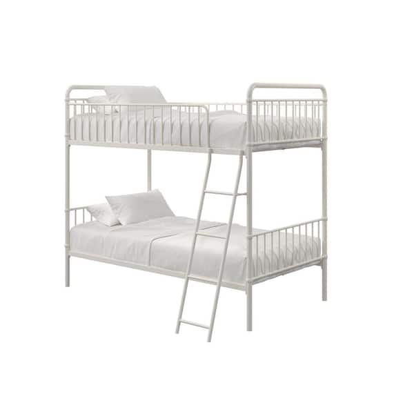 Dhp Kolin White Metal Twin Over Twin Bunk Bed De53171 - The Home Depot with