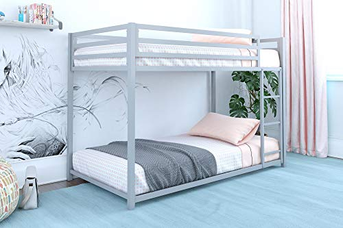 Dhp Miles Metal Bunk Bed, Silver, Twin Over Twin | Pricepulse for