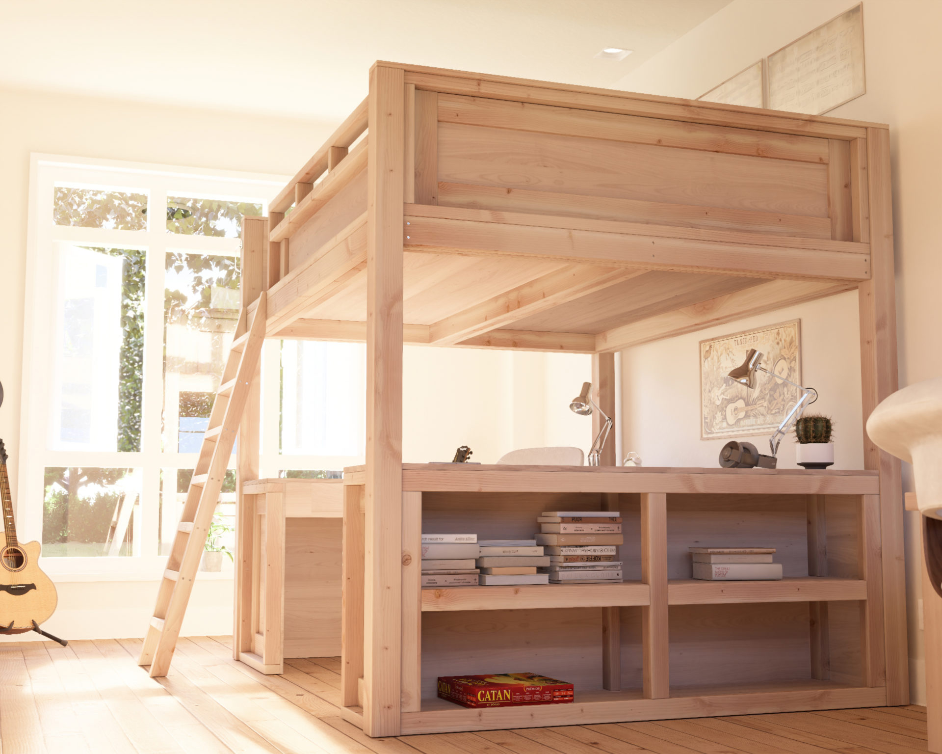 Diy Queen Loft Bed: Step-By-Step Pdf Instructions For Creating Your ... throughout