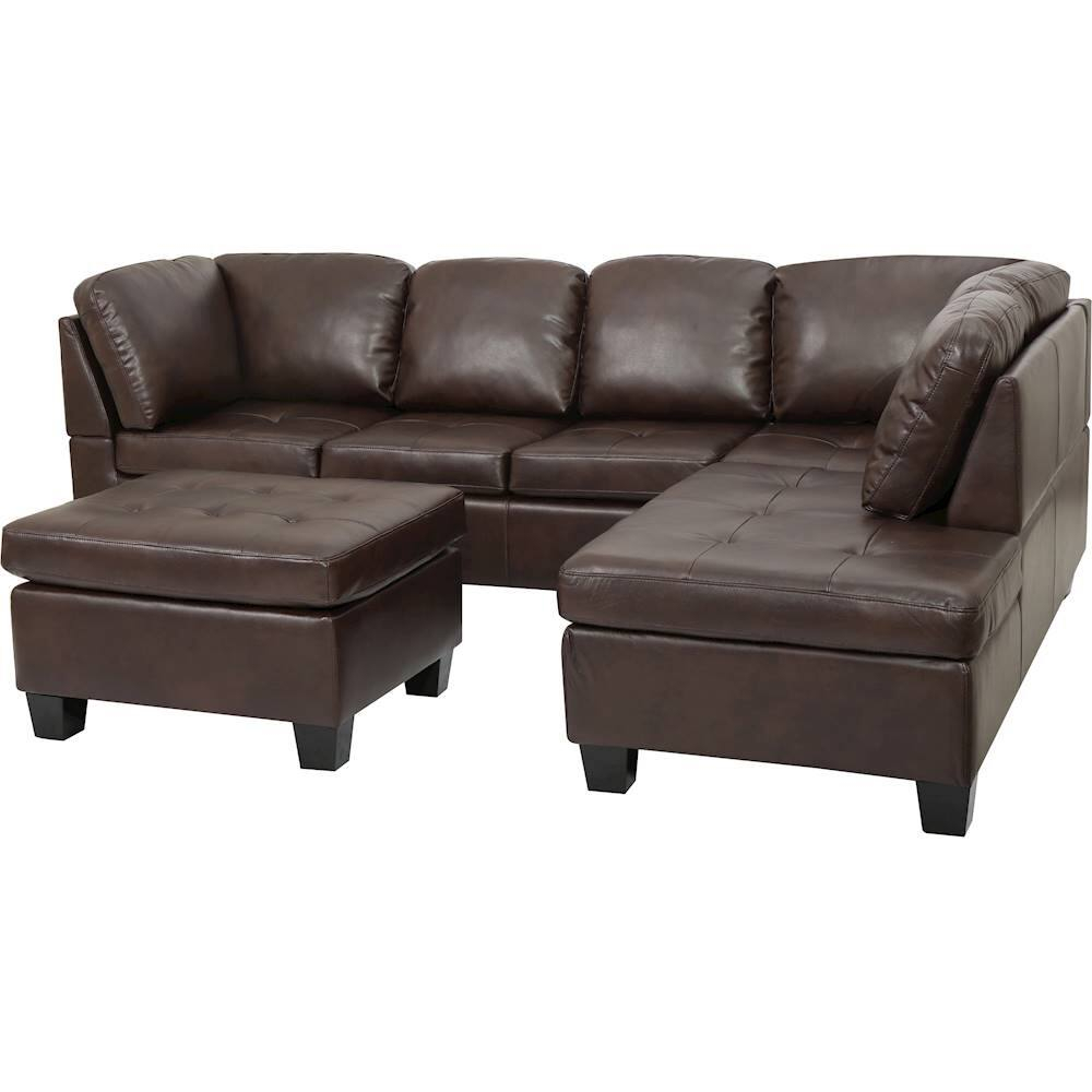 Faux Leather Sectional Sofa | Baci Living Room inside Understanding the Enduring Appeal of Espresso Faux Leather Sectionals