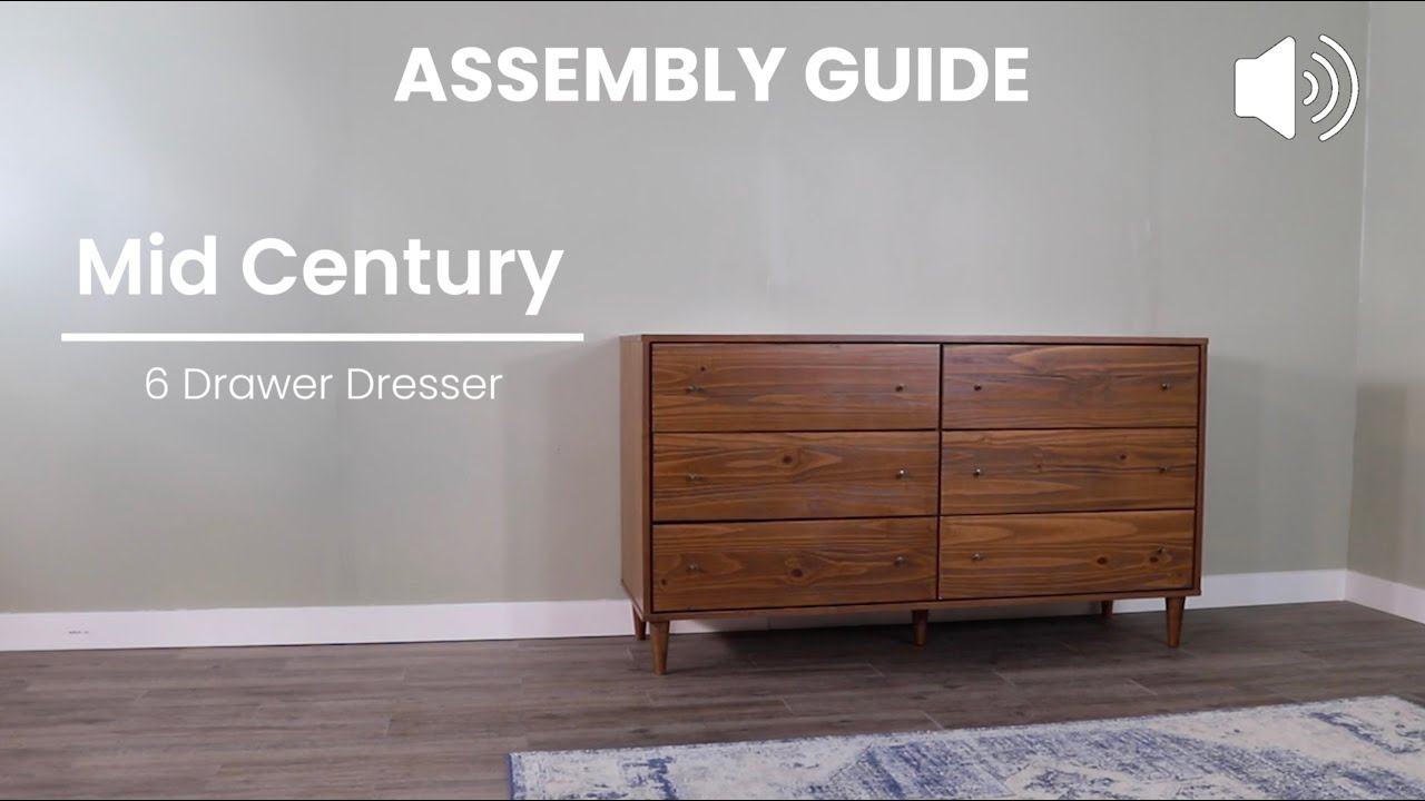 Full Assembly Instructions: Mid Century 6-Drawer Dresser - Youtube pertaining to