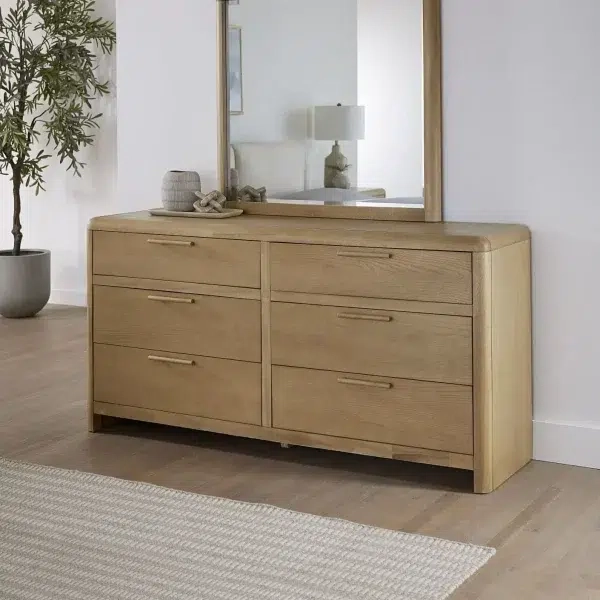 Furano Six Drawer Ash Wood Dresser - Kfrooms within