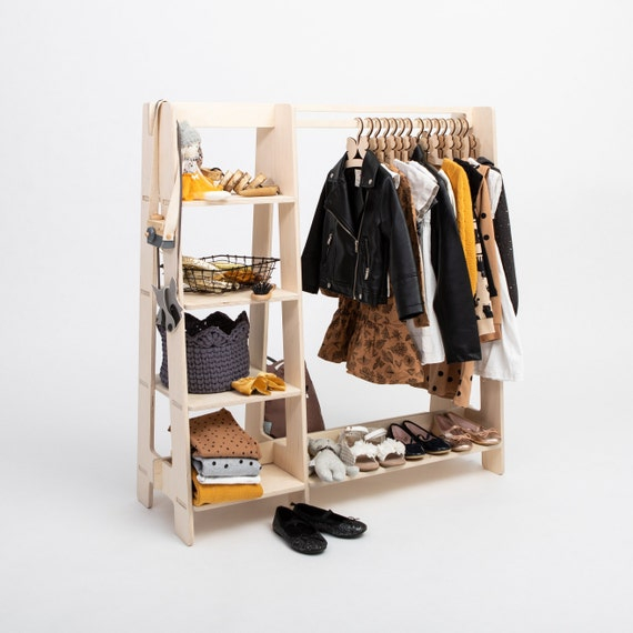Garment Rack Ideas - Amazadesign throughout The Art of Organizing Children's Clothes in a Solid Wood Wardrobe