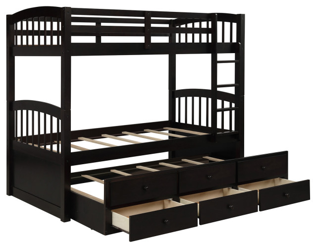 Gewnee Twin Bunk Bed With Ladder, Safety Rail In Espresso ... with regard to Ensuring Gewnee bunk bed safety and strength
