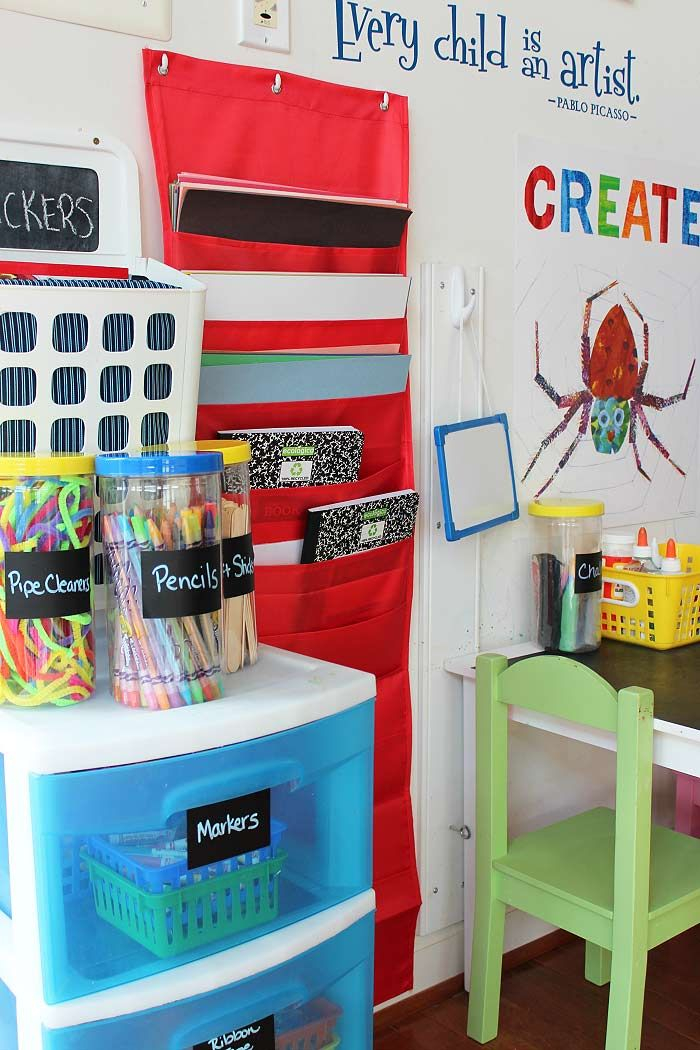 How To Organize Kids Art Supplies In A Small Space | Kids Art Storage ... for