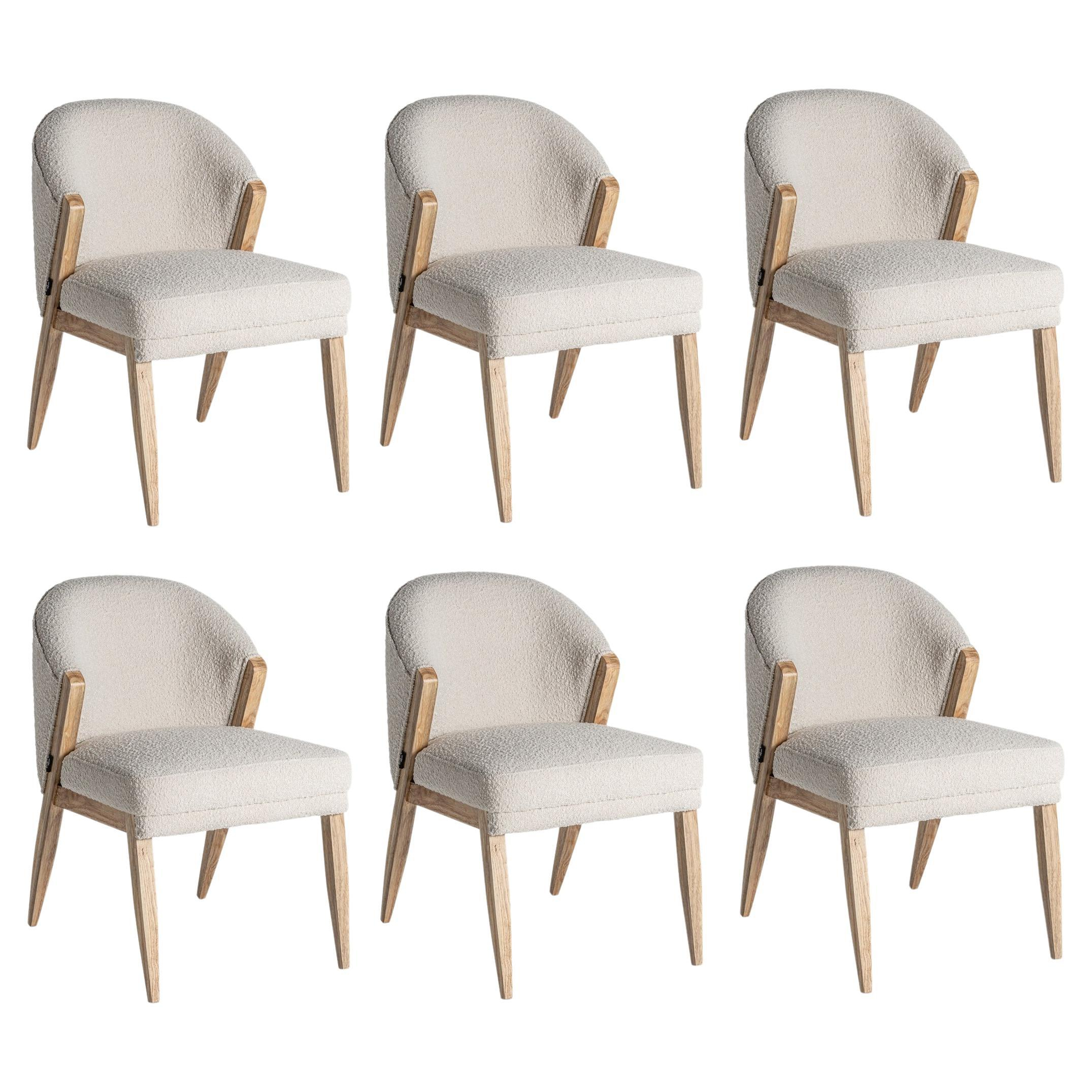 In-Stock: Set Of 6 White Bouclé Dining Chairs For Sale At 1Stdibs inside Beyond trends the timeless elegance of a black boucle upholstered set