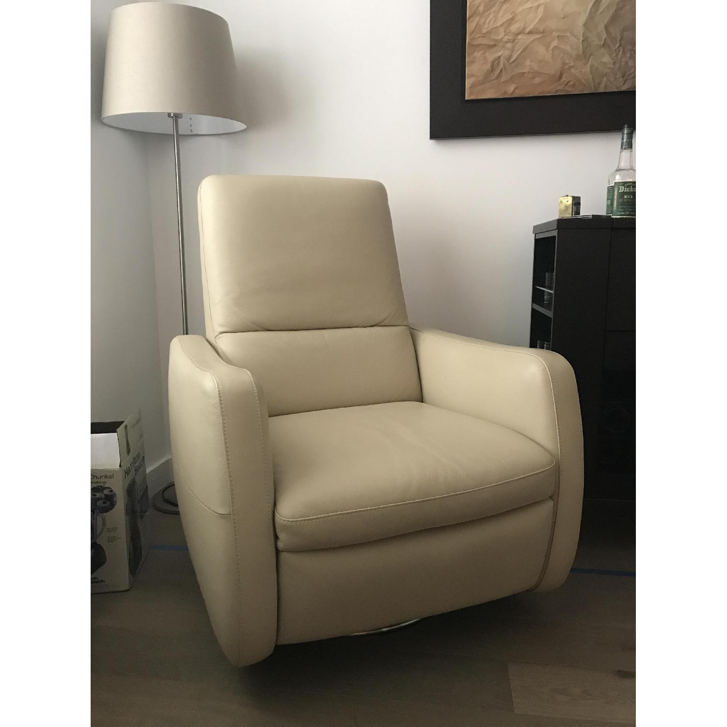 Italsofa Italian Leather Recliner - Aptdeco throughout