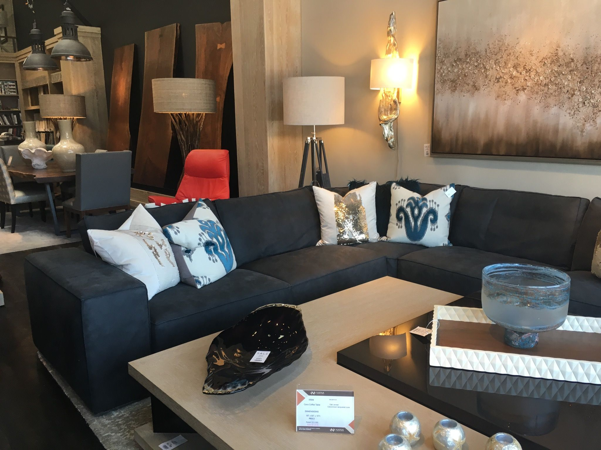 King Italian Leather Sectional At Nativa. Nubuck Leather In Dark Blue ... throughout