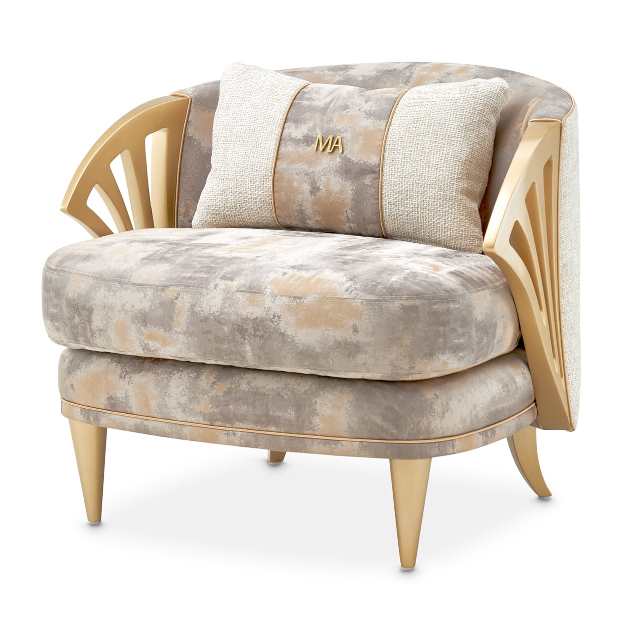 La Terrazza Accent Chair - Cappuccino/Champagne Gold - Walmart.com intended for