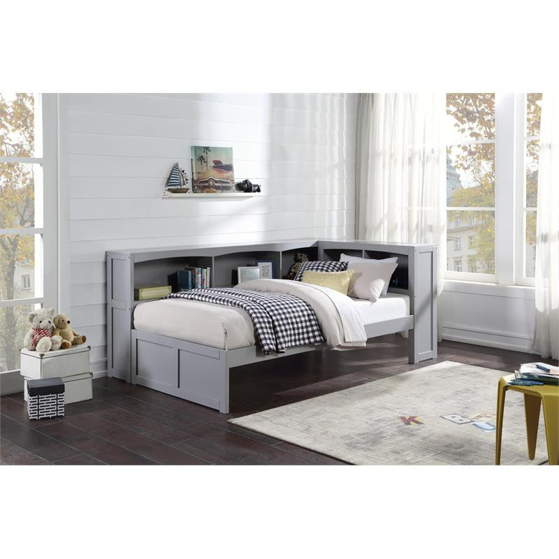 Lexicon Orion 5-Shelf Transitional Wood Twin Bookcase Corner Bed In ... regarding