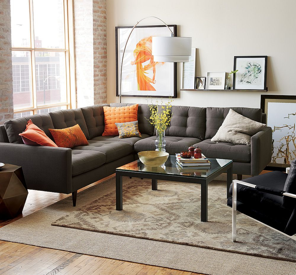 Living Room Decorating Ideas Grey Sofa | Shelly Lighting for
