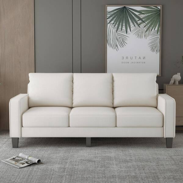 Magic Home 75 In. Modern Polyester Fabric Plywood 3 Seat Sofa Living ... regarding Polyester Fabric on Sectional Sofas Exploring Durability and Everyday Living