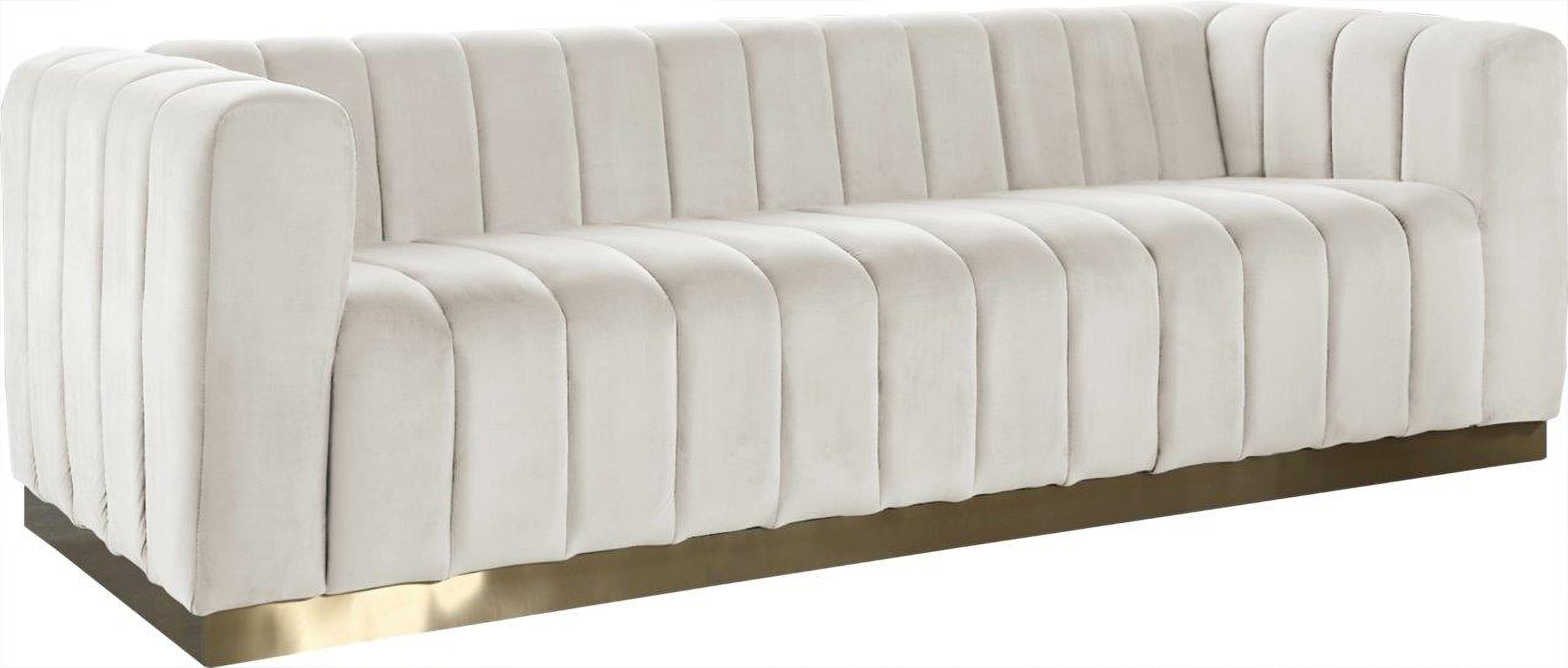 Marlon Cream Velvet Sofa - 1Stopbedrooms. for
