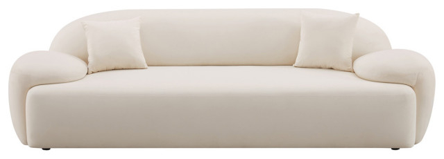 Marlon Cream Velvet Sofa - 99" - Transitional - Sofas - By Advanced ... with regard to