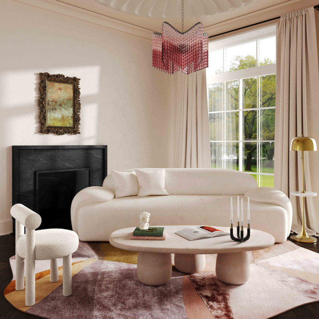 Marlon Cream Velvet Sofa - 99" - Transitional - Sofas - By Advanced ... with regard to