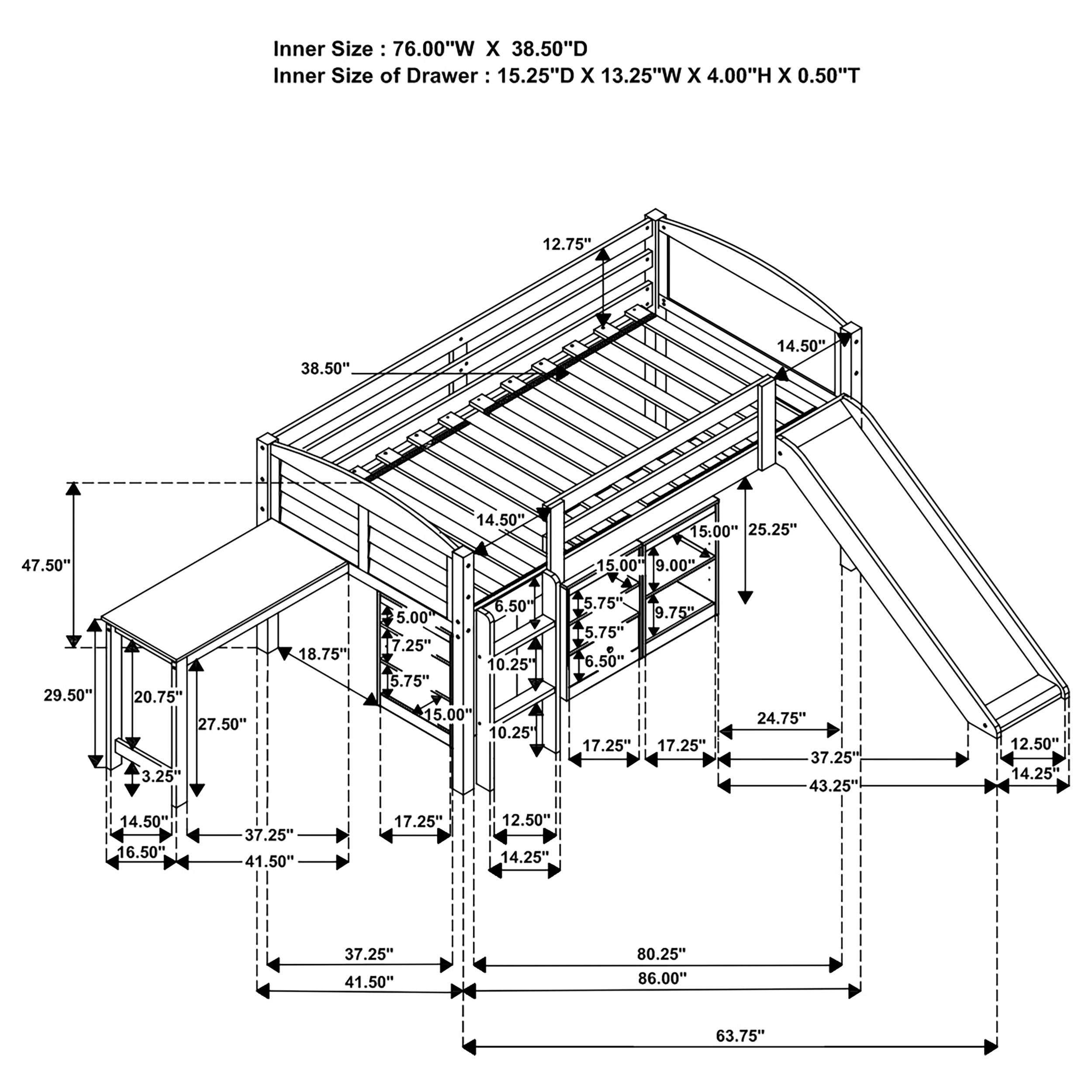 Millie White Twin Workstation Loft Bed In 2024 | Loft Bunk Beds, Twin ... pertaining to Your Child's Dream Room A Look at the Gewnee Espresso Loft Bed