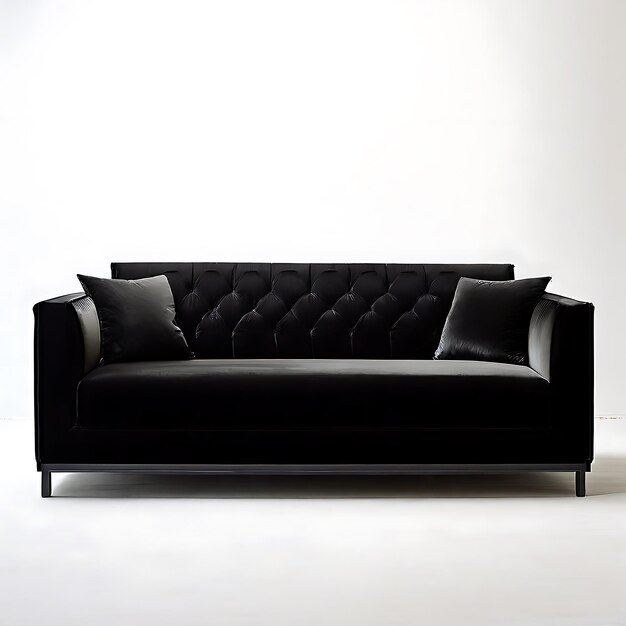 Minimalist Black Velvet Sofa On White | Premium Ai-Generated Image in Unpacking the Allure of a Black Velvet Sofa Design Insights