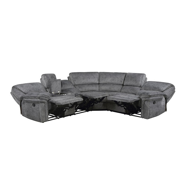 Muirfield 3-Piece Reclining Sectional W/ Left Console By Homelegance ... with regard to