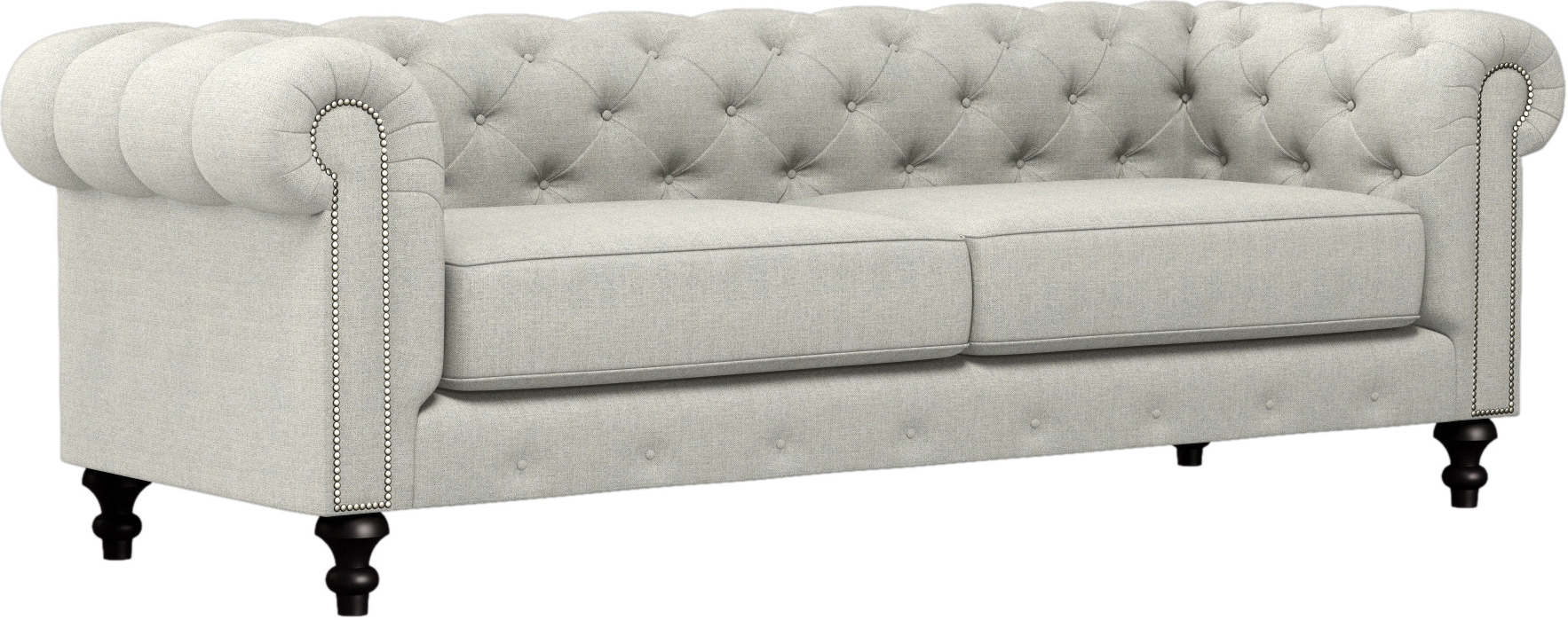 Nativa Interiors London Tufted Deep Plush 90 Inch Sofa In Grey ... intended for Designing with the Nativa Interiors Trio Grey Leather Sofa