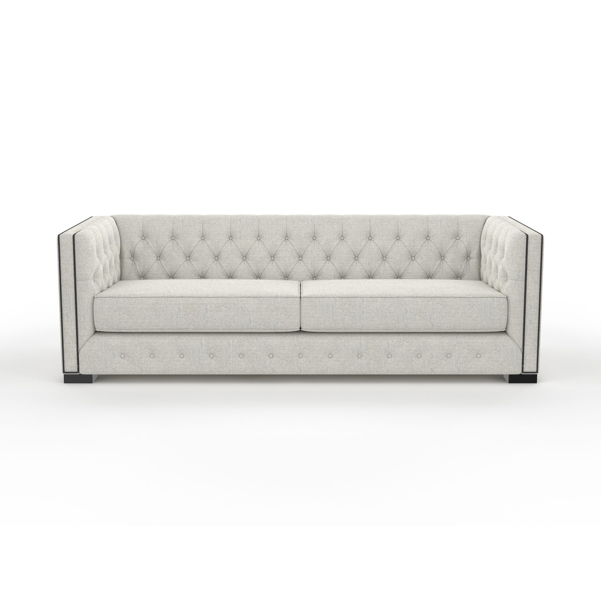 Nativa Interiors Mirel Tufted 94 Inch Sofa In Grey | 1Stopbedrooms intended for