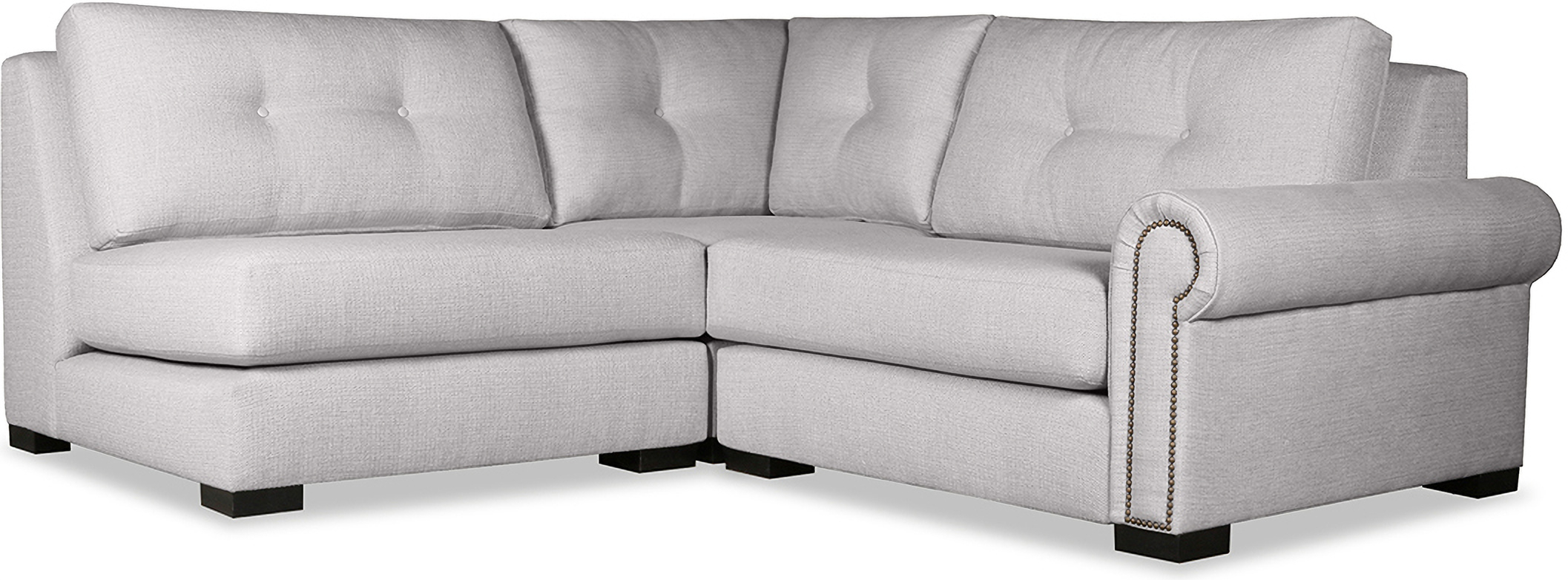 Nativa Interiors Sylviane Buttoned 3 Pieces Modular Sectional Mini In ... for Designing with the Nativa Interiors Trio Grey Leather Sofa