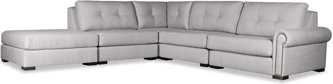 Nativa Interiors Sylviane Buttoned 5 Pieces Modular Sectional With ... pertaining to Designing with the Nativa Interiors Trio Grey Leather Sofa
