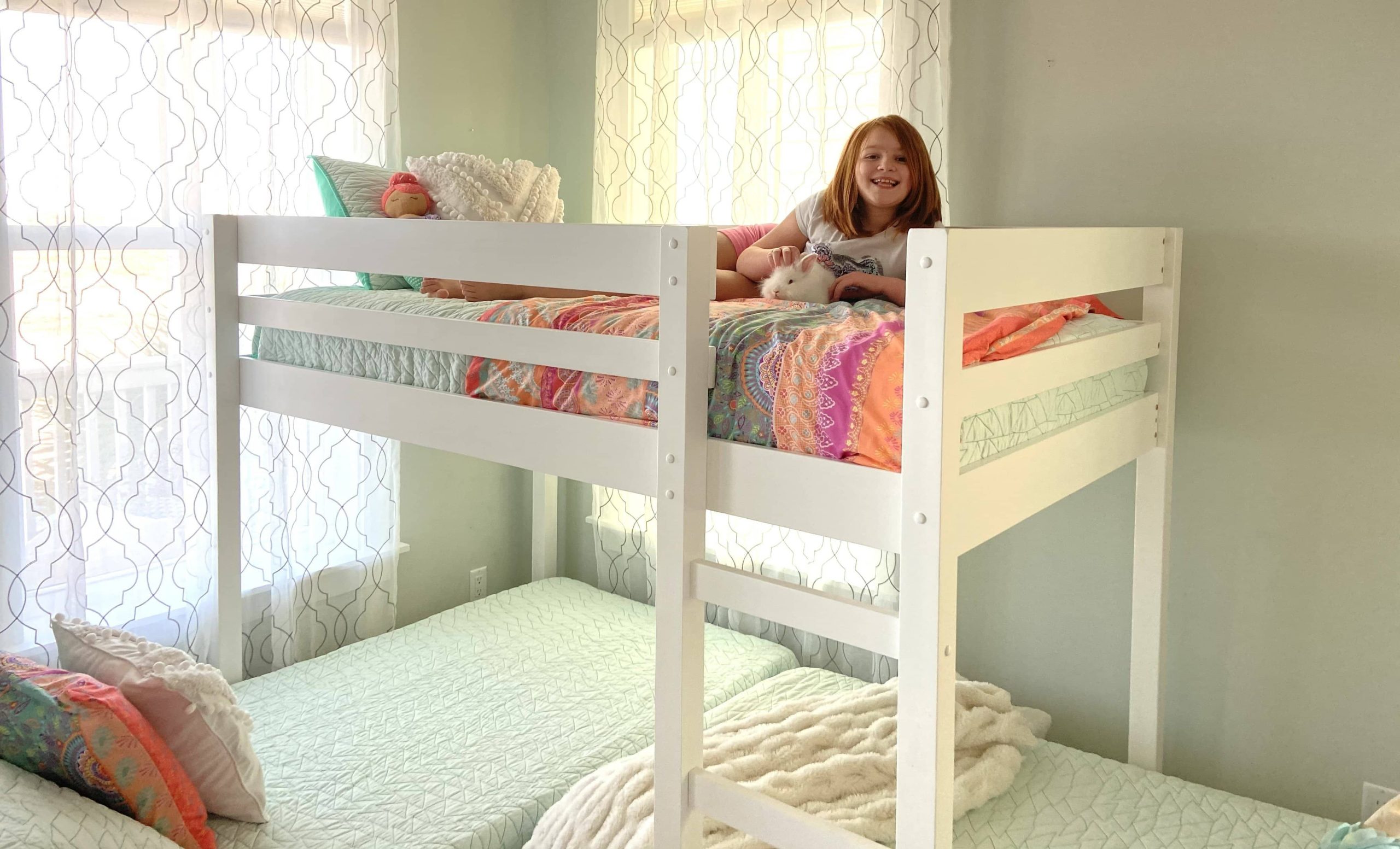 Nora Corner Triple Bunk Bed - White Triple Bunk Bed | Bunk Beds, White ... with