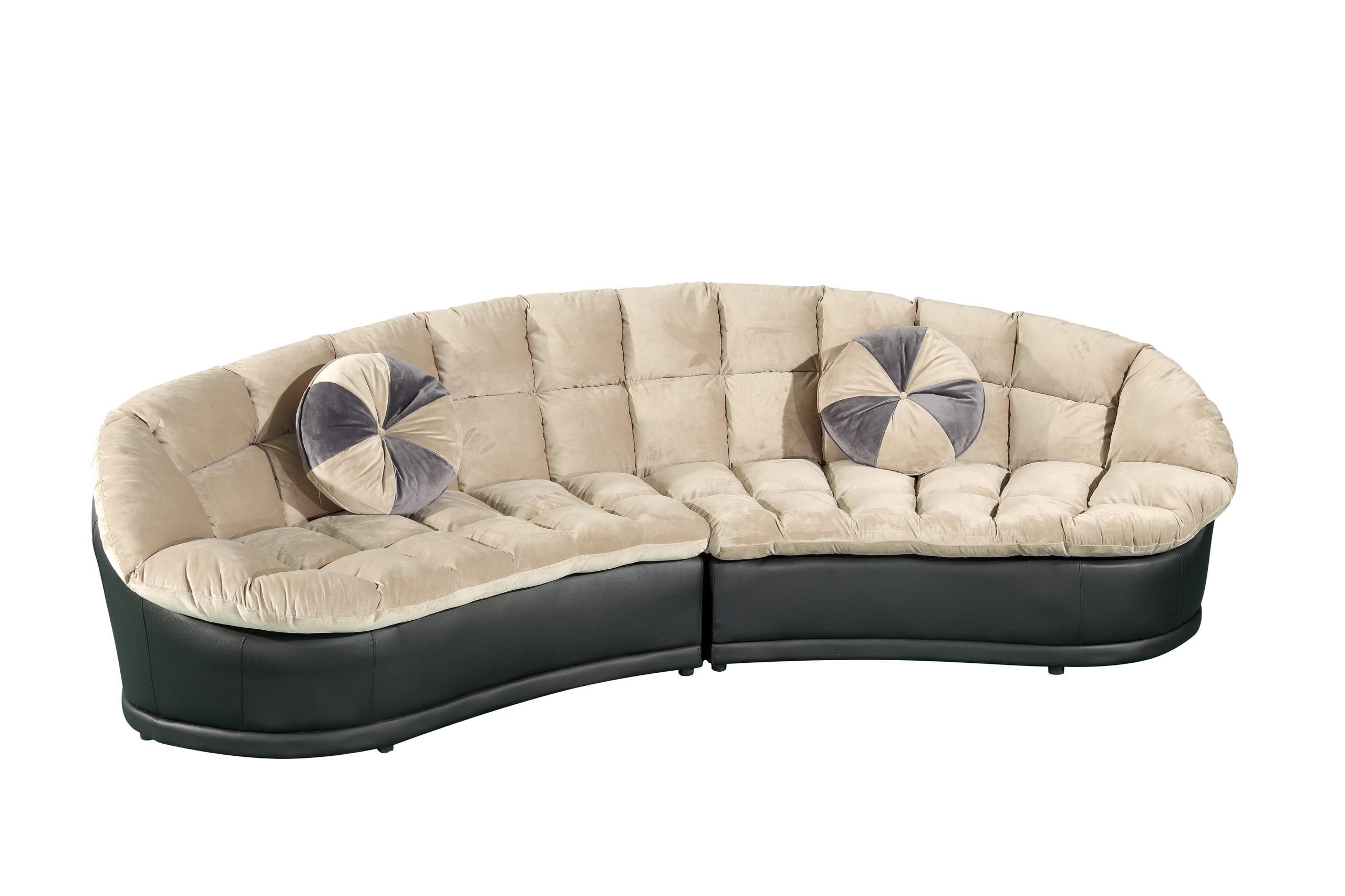 Papasan 2 Piece Sectional Sofa | Baci Living Room in The Enduring Appeal of the Papasan 4-Piece Crescent Sofa Set in Brown