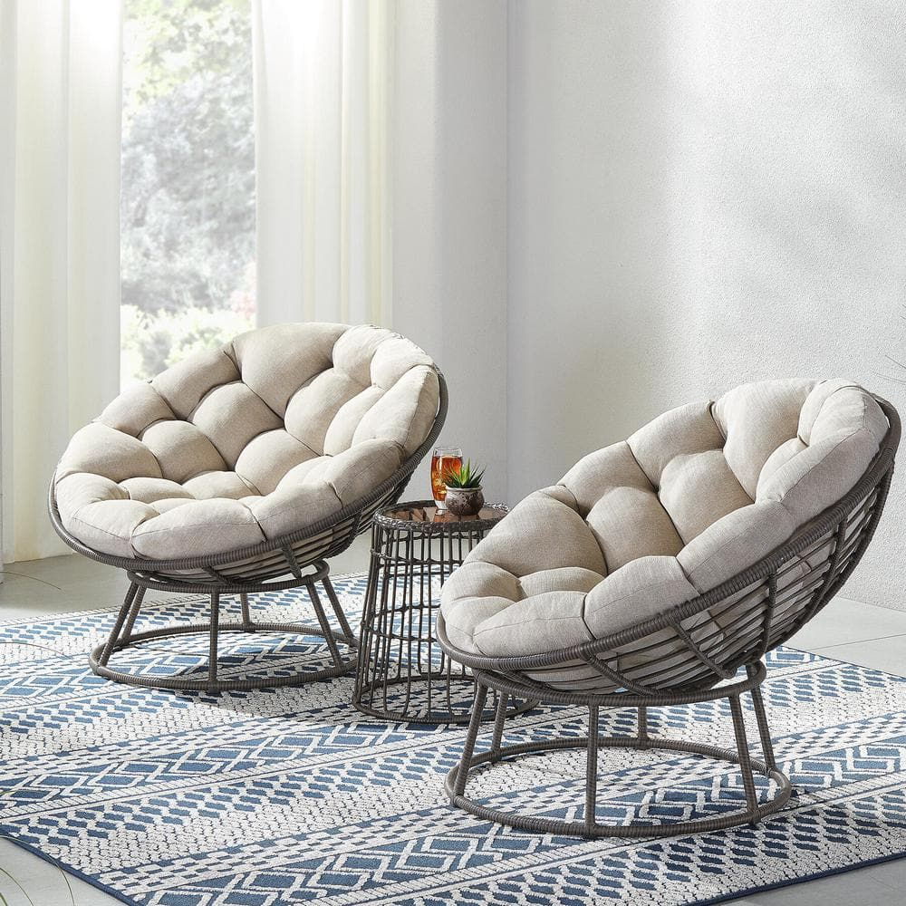 Papasan Sofa Set | Baci Living Room intended for The Enduring Appeal of the Papasan 4-Piece Crescent Sofa Set in Brown