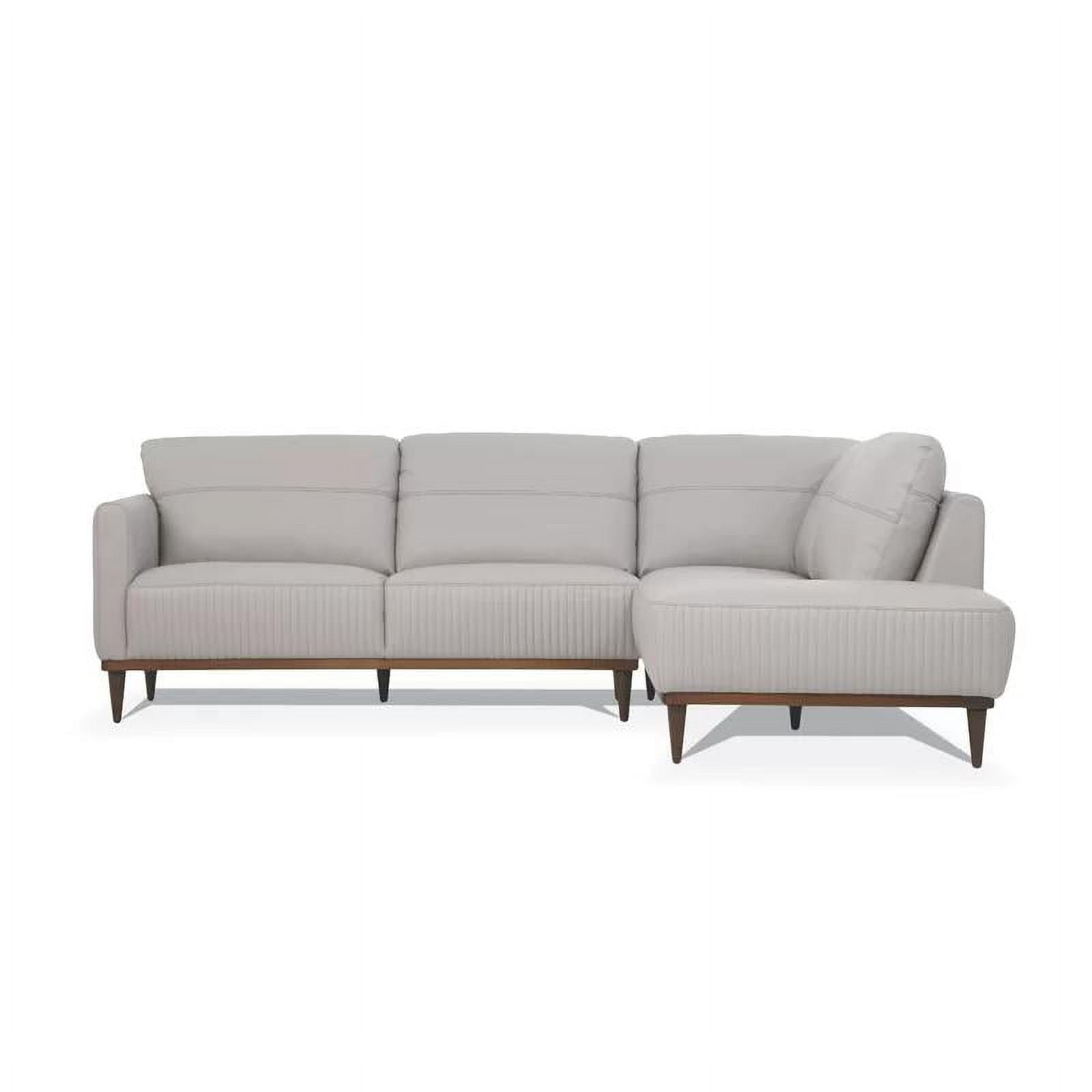 Pearl Gray Leather Right Hand Chase L-Shaped Sofa By Acme Tampa 54970 ... within Caring for Your ACME Helena Sofa Pearl Gray Leather a Comprehensive Guide