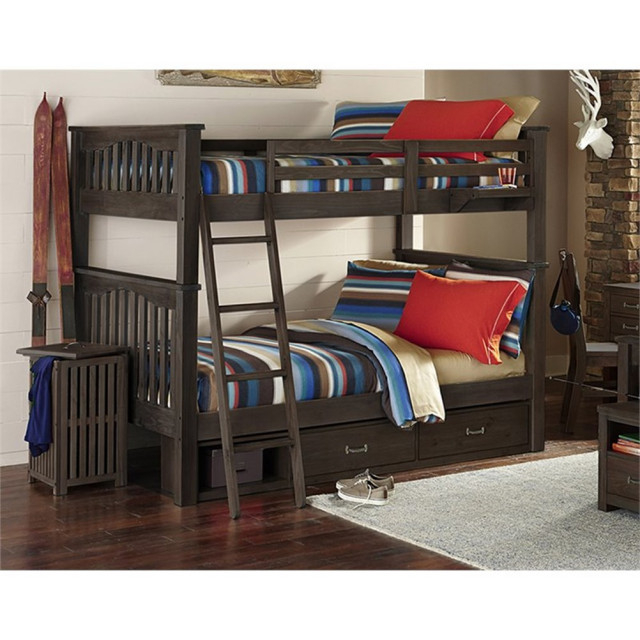 Pemberly Row Full Storage Bunk Bed In Espresso - Transitional - Bunk ... pertaining to