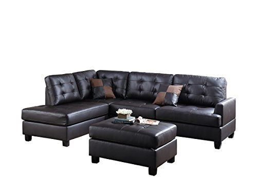 Poundex Pdex-F6855 Upholstered Sofas/Sectionals/Armchairs, Espresso ... regarding Understanding the Enduring Appeal of Espresso Faux Leather Sectionals