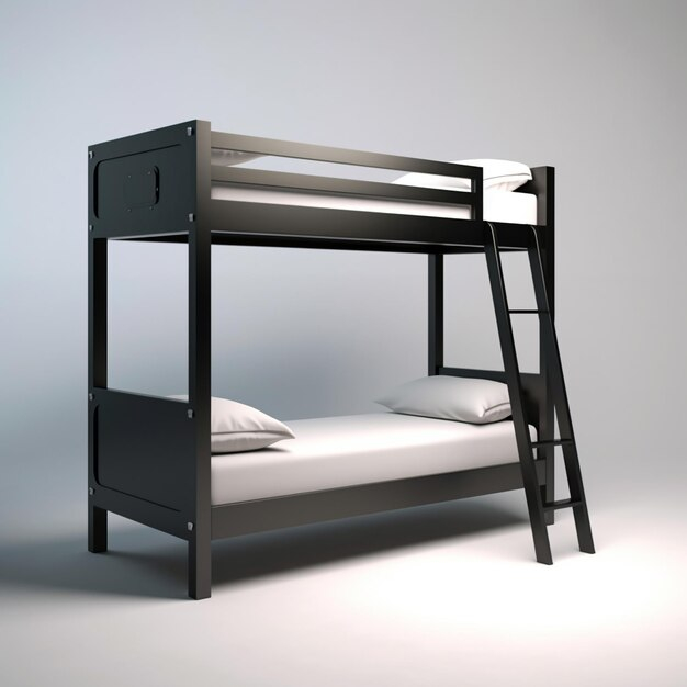Premium Ai Image | One Bunk Bed Designs With Mosquito Net Installed On ... pertaining to