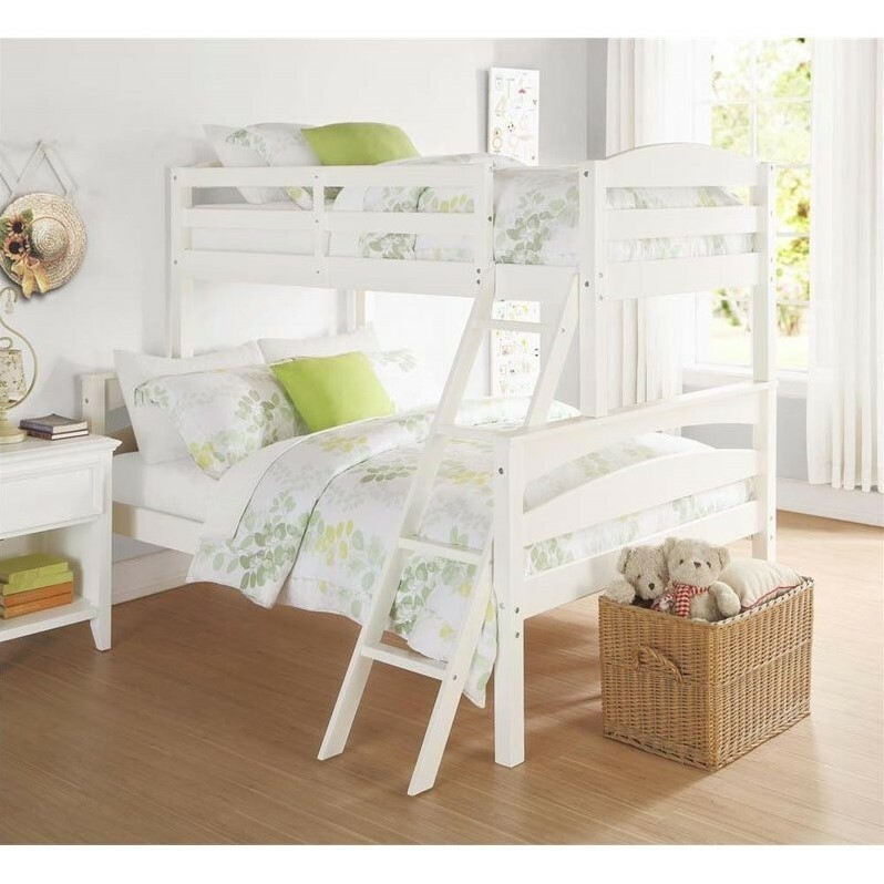 Rosebery Kids Twin Over Full Bunk Bed In White | Ebay regarding Safety First Exploring Features of the Rosebery Kids Twin Over Full Bunk Bed