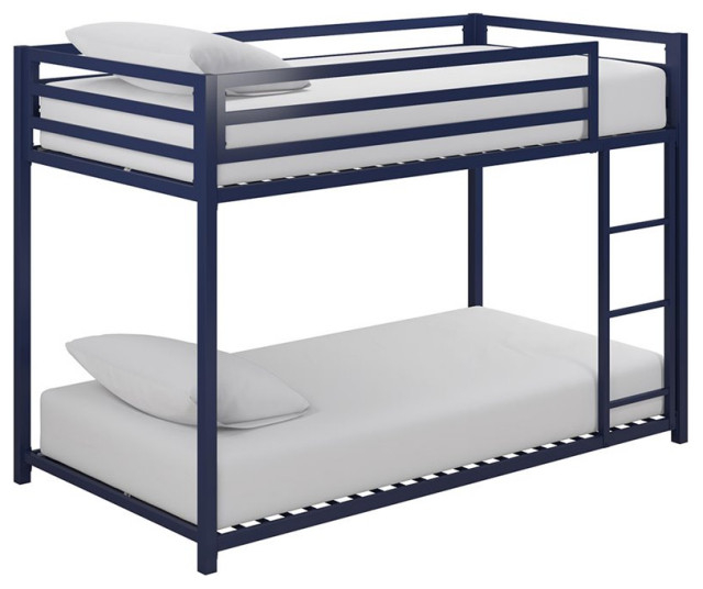 Rosebery Kids Twin Over Twin Metal Bunk Bed In Blue, Twin Over Twin ... in Safety First Exploring Features of the Rosebery Kids Twin Over Full Bunk Bed