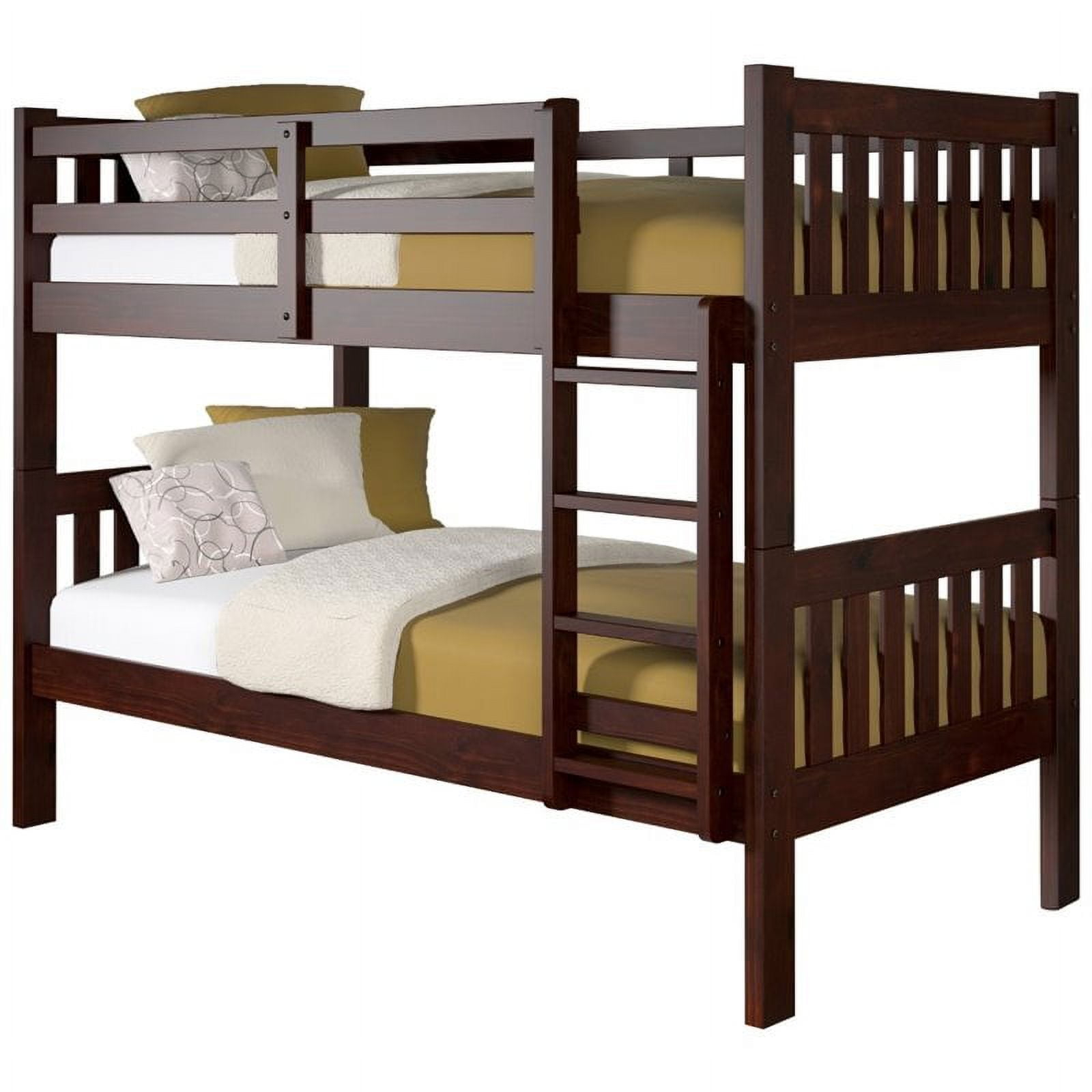 Rosebery Kids Twin Over Twin Solid Wood Mission Bunk Bed In Cappuccino ... throughout Safety First Exploring Features of the Rosebery Kids Twin Over Full Bunk Bed