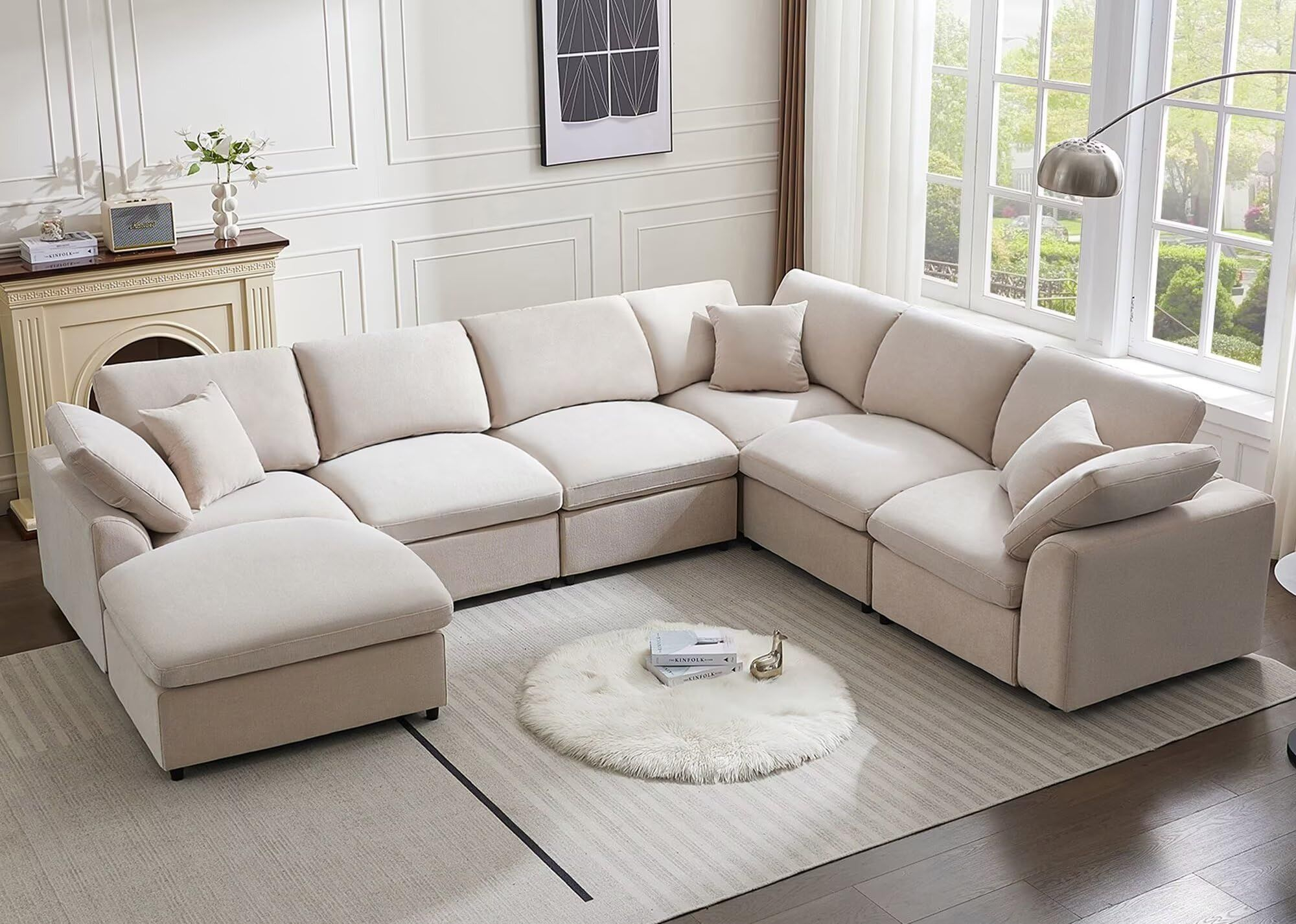 Siiejia Modular Sectional Sofa Modern Oversized Chenille Cloud Couch ... throughout Comfort and Craftsmanship Deconstructing the Lucille Sectional's Design