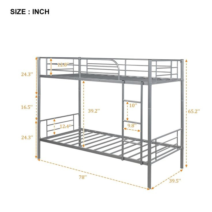 Silver Twin Over Twin Separable Bunk Bed | Metal Bunk Beds, Bunk Beds ... for Choosing a Silver Twin-Twin Bunk Bed What to Look For