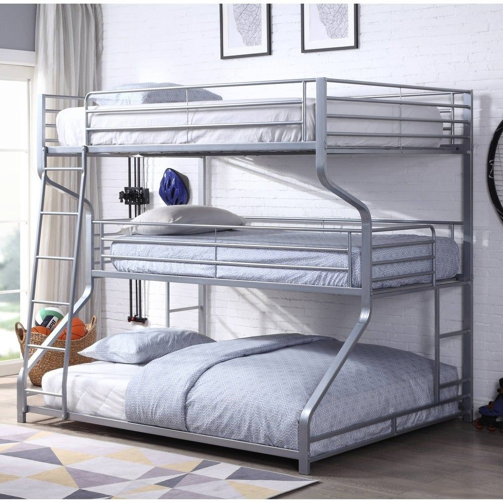 Taylor Olive Anemone Silver Triple Twin Bunk Bed – Artofit in