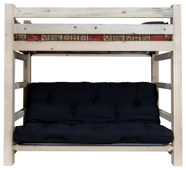 Twin Bunk Bed Over Full Futon Frame With Mattress, Ready To Finish ... in Unpacking the Versatility of Ready-to-Finish Bunk Futon Combos