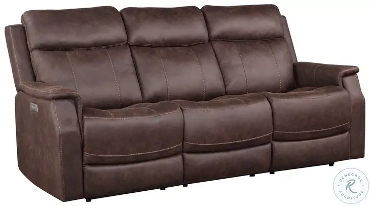 Valencia Walnut Dual Power Reclining Sofa With Power Headrest From ... intended for Designing with the Steve Silver Valencia Walnut Reclining Sofa Key Considerations