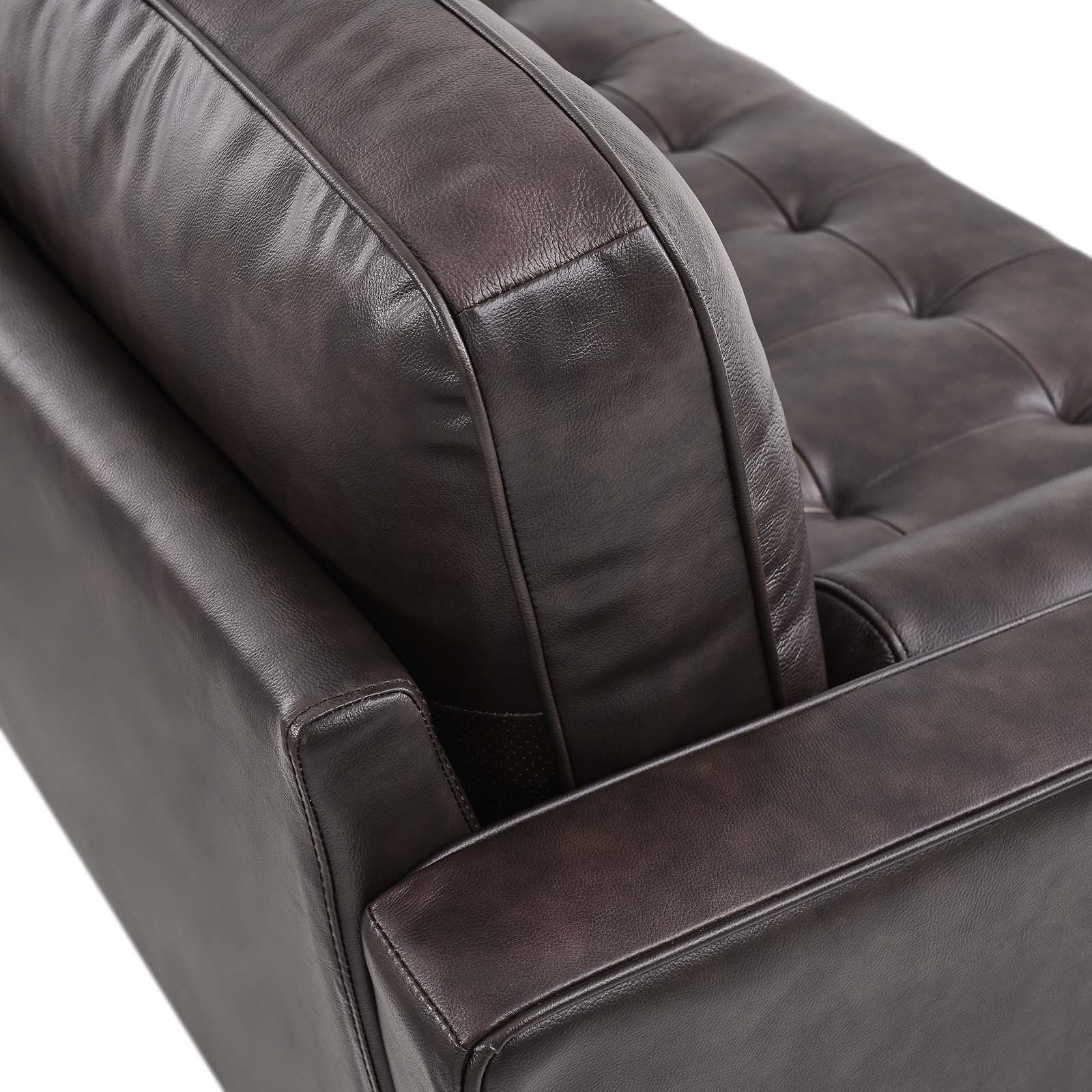 Valour 78" Brown Leather Small Sectional Sofa - Kfrooms intended for Integrating a Brown Valour Leather Sofa into Diverse Interior Styles
