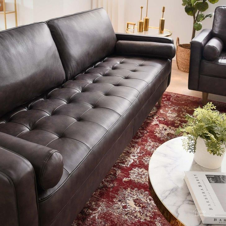 Valour Brown 81 Inch Leather Sofa By Modway | 1Stopbedrooms for Integrating a Brown Valour Leather Sofa into Diverse Interior Styles