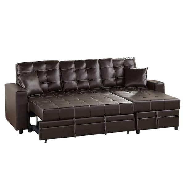 Venetian Worldwide Espresso Faux Leather Square Tufted Adjustable ... within