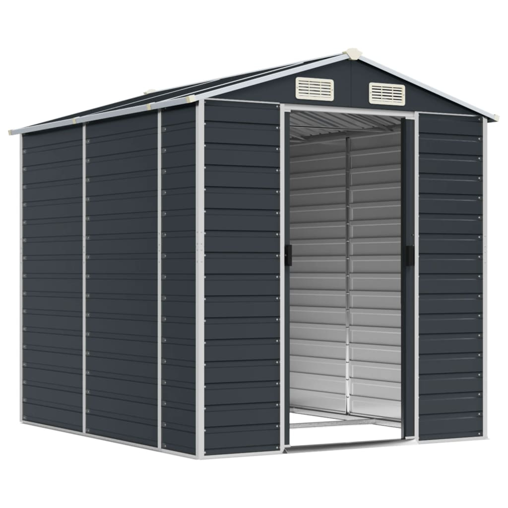 Vidaxl Garden Shed Anthracite 191X215X198 Cm Galvanised Steel | Vidaxl ... throughout Why the vidaXL 7089 Shed is a Game Changer for Outdoor Organization