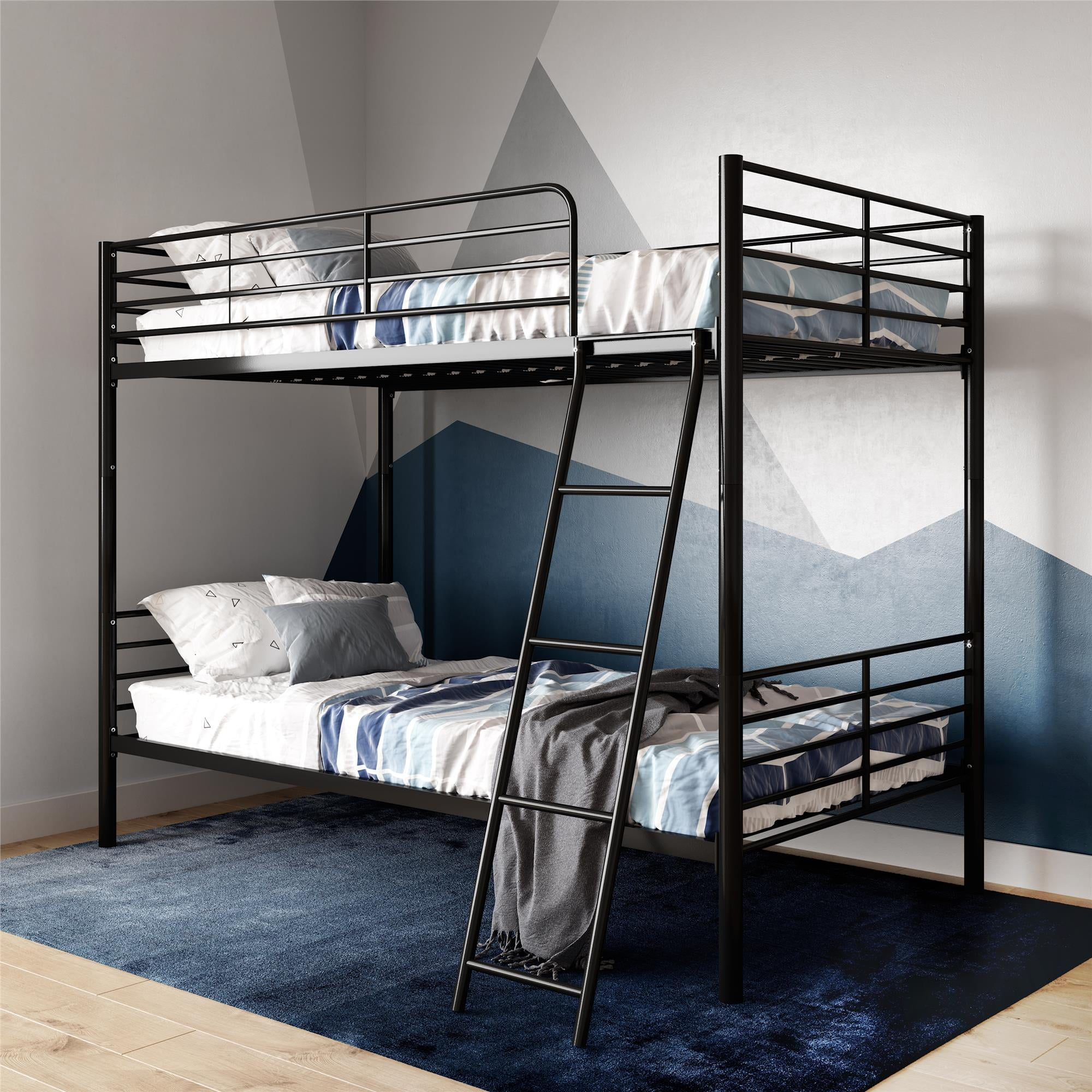 Walker Edison Elodie Urban Industrial Twin Over Futon Metal Bunk Bed ... with Designing for Tomorrow The Enduring Appeal of White Metal Bunk Beds with Smart Features