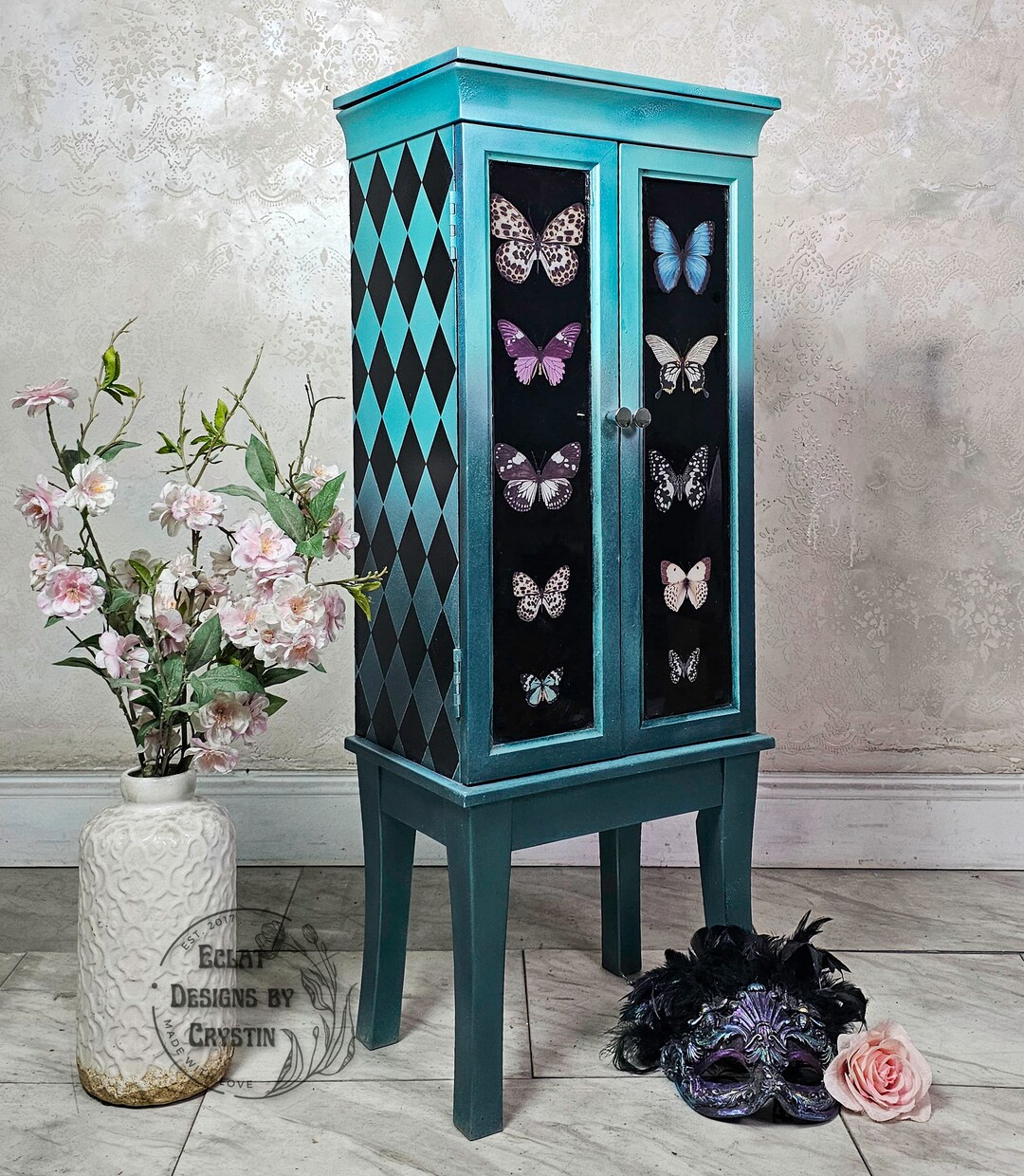 Whimsical Butterfly Jewelry Armoire, Jewelry Organizer, Jewelry Holder ... intended for