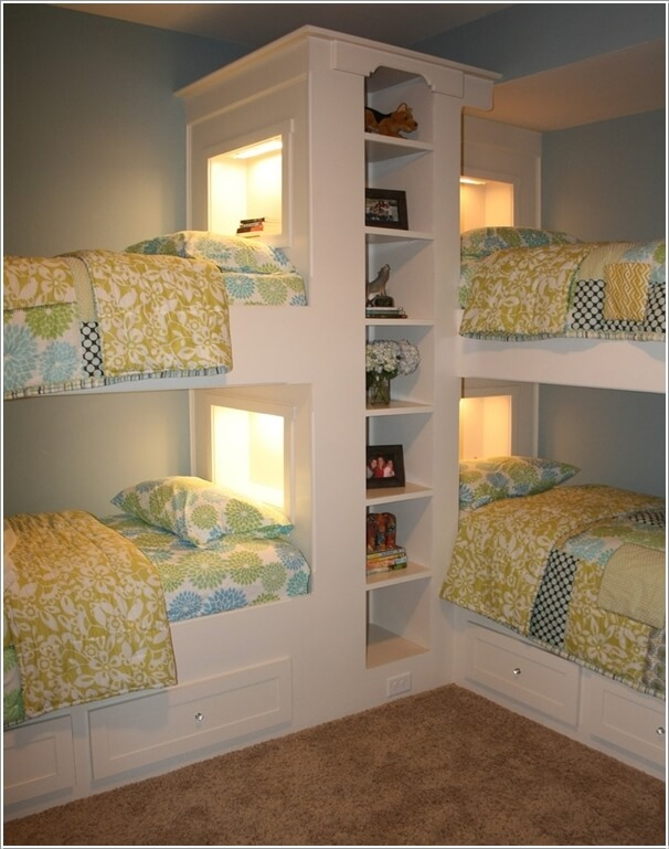 10 Wonderful L Shaped Bunk Bed Designs for Designing a Cohesive Look for Shared Bedrooms with a White L-Shaped Bunk Bed