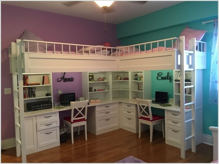 10 Wonderful L Shaped Bunk Bed Designs in Designing a Cohesive Look for Shared Bedrooms with a White L-Shaped Bunk Bed