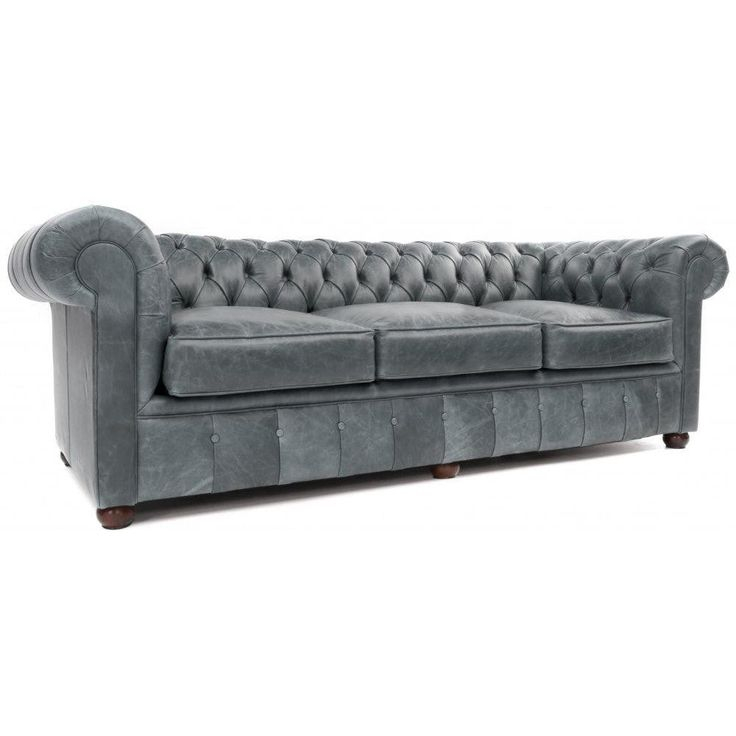 108" Slate Grey Chesterfield Leather Sofa In 2024 | Leather ... regarding Unveiling the Elegance of Slate Top Grain Leather Chesterfield Sofas